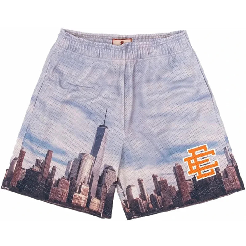 2025 EE Basic Shorts NEW Men'S Casual Shorts Fitness Sports Pants Summer Gym Workout Men Classic GYM Mesh Shorts